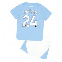 Dětský fotbalový dres Manchester City Josko Gvardiol #24 2023-24 Domácí Krátký Rukáv (+ trenýrky)